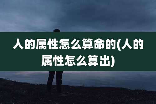 人的属性怎么算命的(人的属性怎么算出)