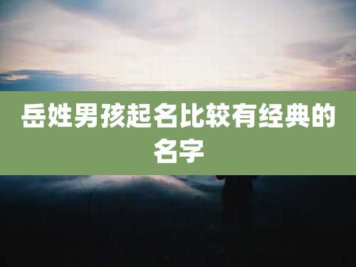 岳姓男孩起名比较有经典的名字