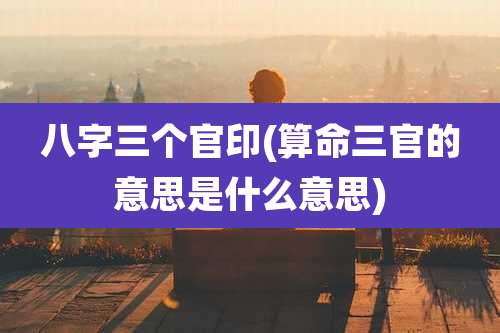 八字三个官印(算命三官的意思是什么意思)