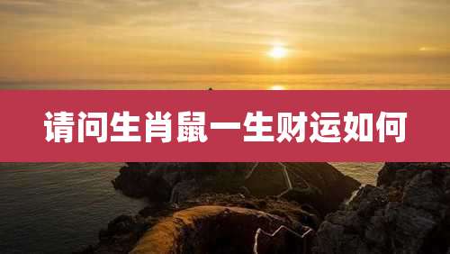 请问生肖鼠一生财运如何