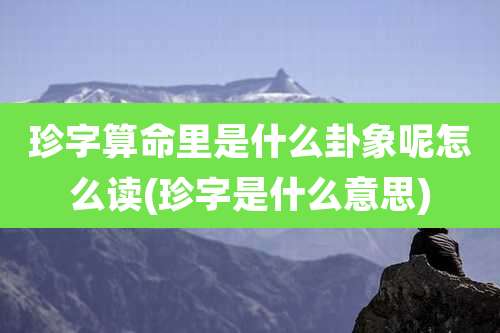 珍字算命里是什么卦象呢怎么读(珍字是什么意思)