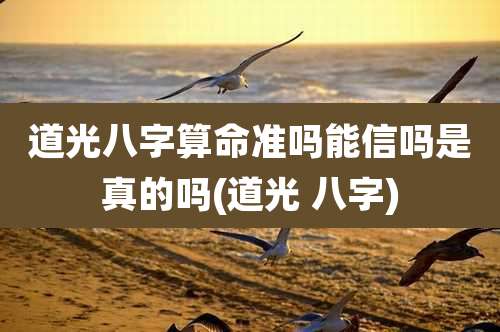 道光八字算命准吗能信吗是真的吗(道光 八字)