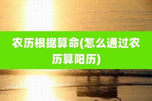 农历根据算命(怎么通过农历算阳历)
