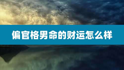 偏官格男命的财运怎么样