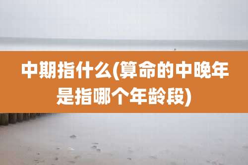 中期指什么(算命的中晚年是指哪个年龄段)
