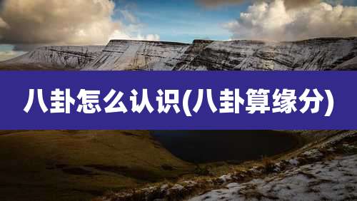 八卦怎么认识(八卦算缘分)