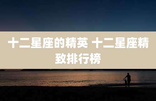 十二星座的精英 十二星座精致排行榜