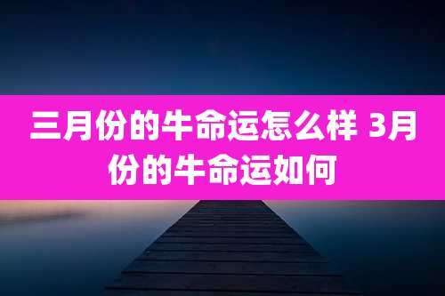 三月份的牛命运怎么样 3月份的牛命运如何