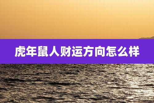 虎年鼠人财运方向怎么样