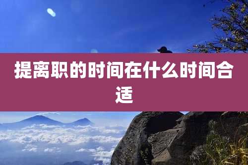 提离职的时间在什么时间合适