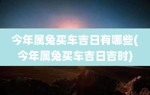 今年属兔买车吉日有哪些(今年属兔买车吉日吉时)