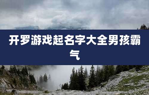 开罗游戏起名字大全男孩霸气