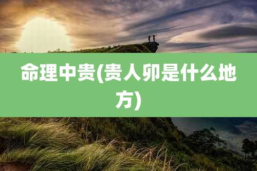 命理中贵(贵人卯是什么地方)