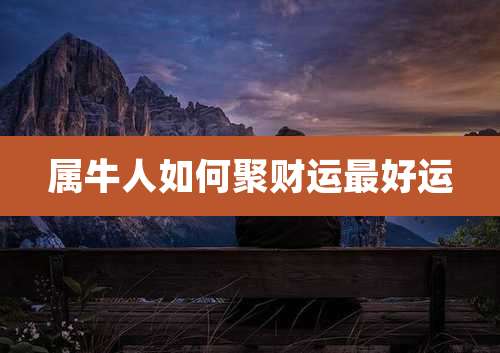 属牛人如何聚财运最好运