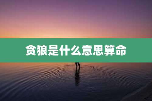 贪狼是什么意思算命