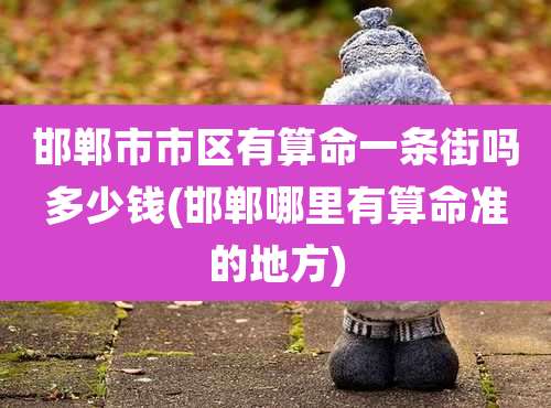 邯郸市市区有算命一条街吗多少钱(邯郸哪里有算命准的地方)