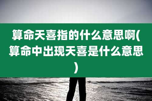 算命天喜指的什么意思啊(算命中出现天喜是什么意思)