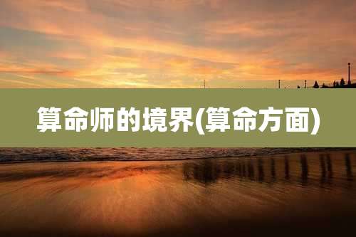 算命师的境界(算命方面)