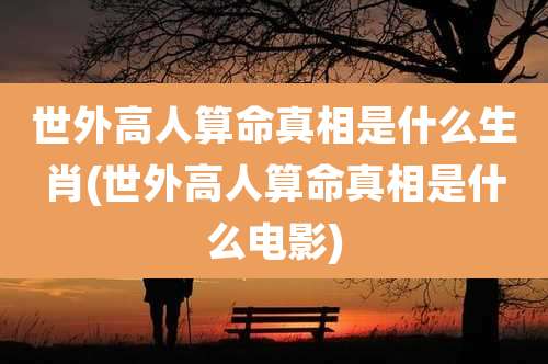世外高人算命真相是什么生肖(世外高人算命真相是什么电影)