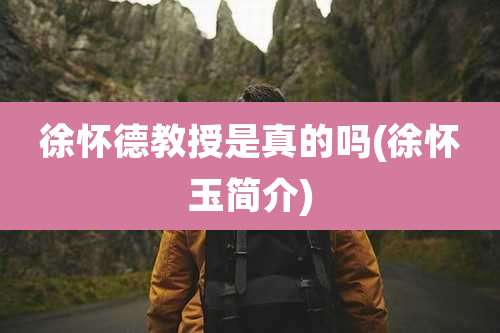 徐怀德教授是真的吗(徐怀玉简介)