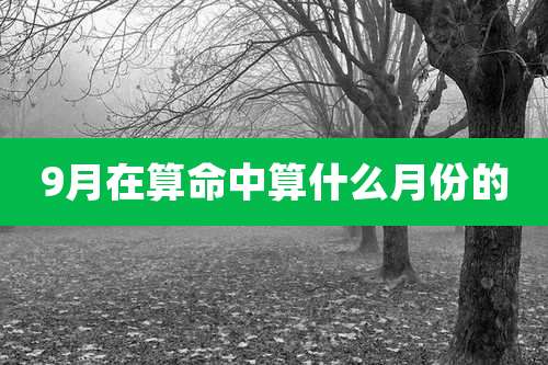 9月在算命中算什么月份的