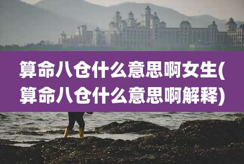 算命八仓什么意思啊女生(算命八仓什么意思啊解释)