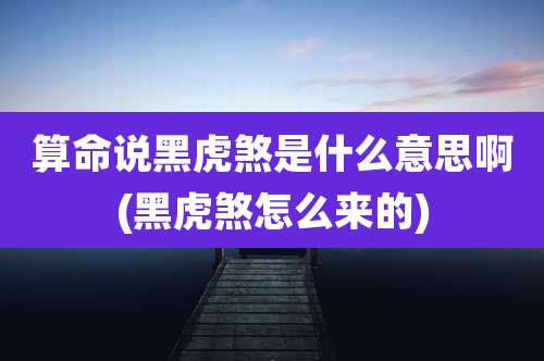 算命说黑虎煞是什么意思啊(黑虎煞怎么来的)