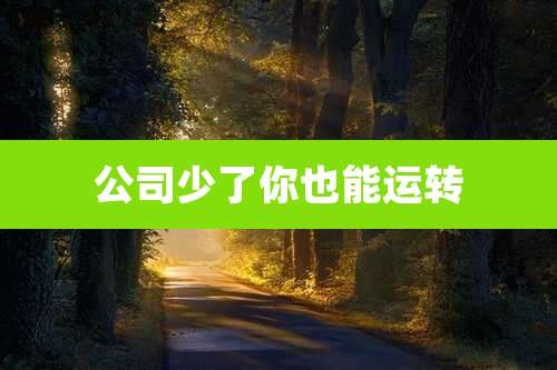 公司少了你也能运转