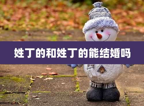 姓丁的和姓丁的能结婚吗