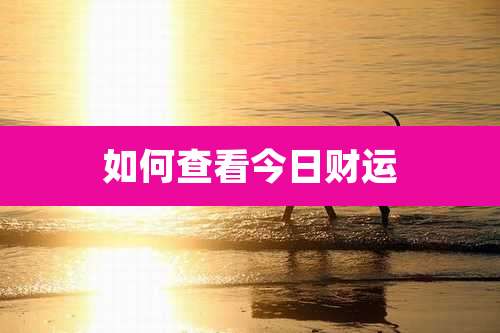 如何查看今日财运
