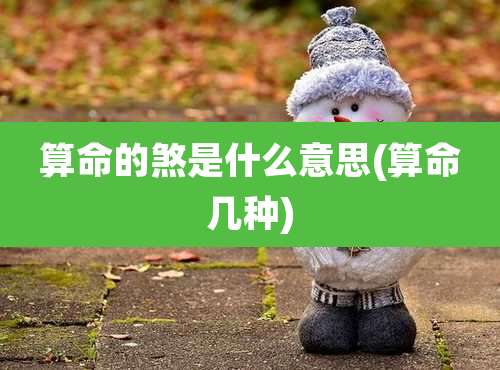 算命的煞是什么意思(算命几种)