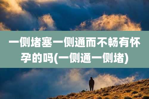一侧堵塞一侧通而不畅有怀孕的吗(一侧通一侧堵)