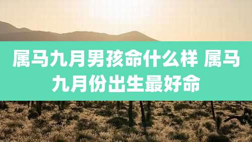 属马九月男孩命什么样 属马九月份出生最好命