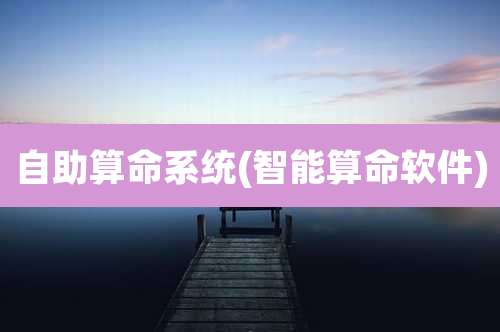 自助算命系统(智能算命软件)
