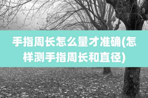 手指周长怎么量才准确(怎样测手指周长和直径)