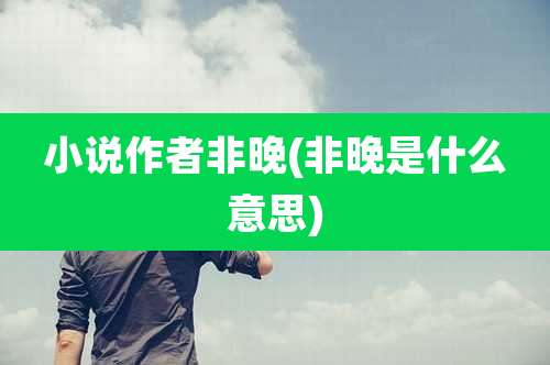 小说作者非晚(非晚是什么意思)