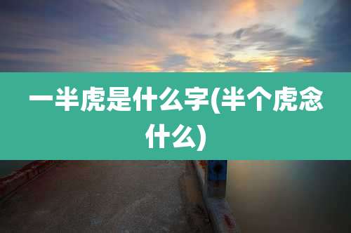 一半虎是什么字(半个虎念什么)