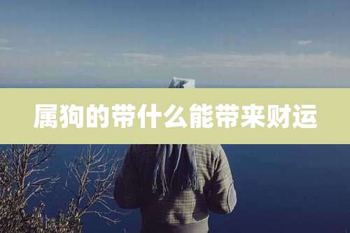 属狗的带什么能带来财运