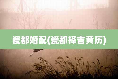 瓷都婚配(瓷都择吉黄历)