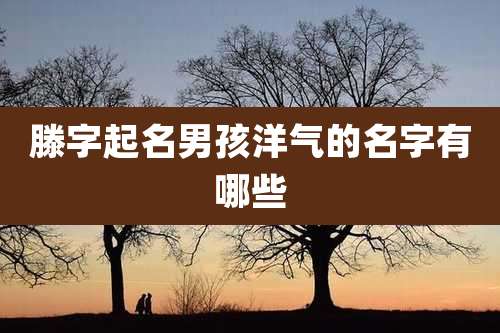 滕字起名男孩洋气的名字有哪些