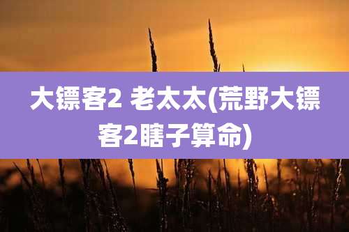 大镖客2 老太太(荒野大镖客2瞎子算命)