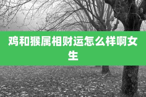 鸡和猴属相财运怎么样啊女生