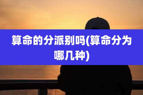 算命的分派别吗(算命分为哪几种)