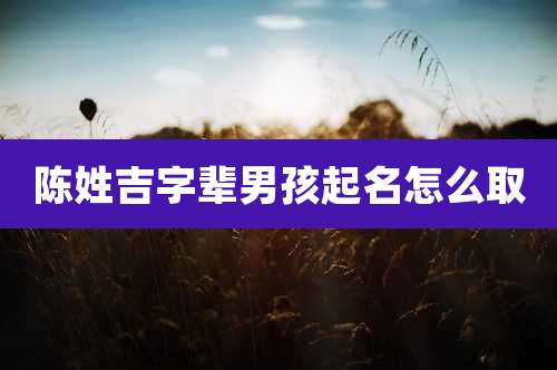 陈姓吉字辈男孩起名怎么取