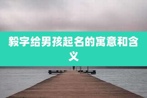 毅字给男孩起名的寓意和含义