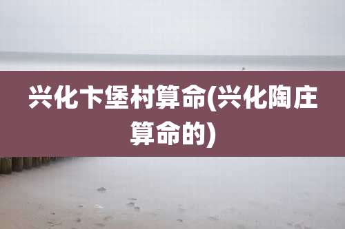 兴化卞堡村算命(兴化陶庄算命的)