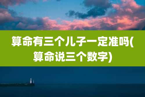 算命有三个儿子一定准吗(算命说三个数字)