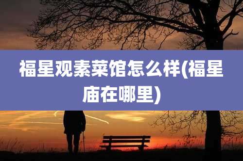福星观素菜馆怎么样(福星庙在哪里)