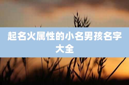起名火属性的小名男孩名字大全