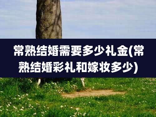 常熟结婚需要多少礼金(常熟结婚彩礼和嫁妆多少)